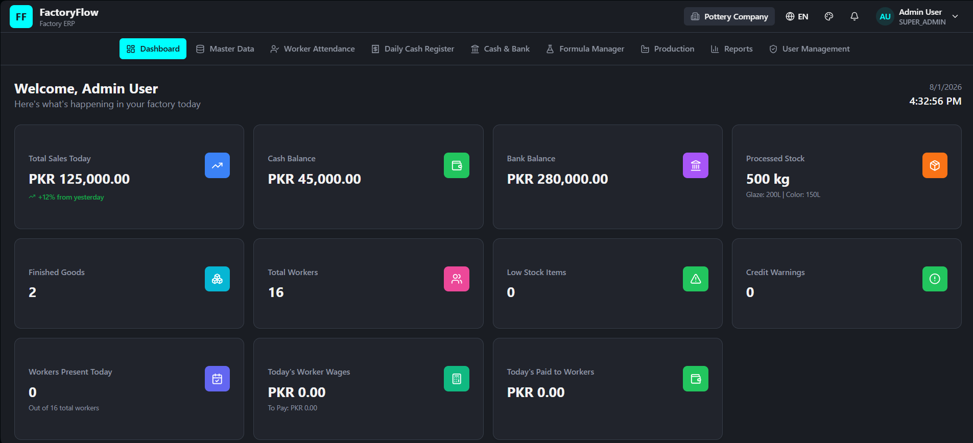 FactoryFlow ERP
